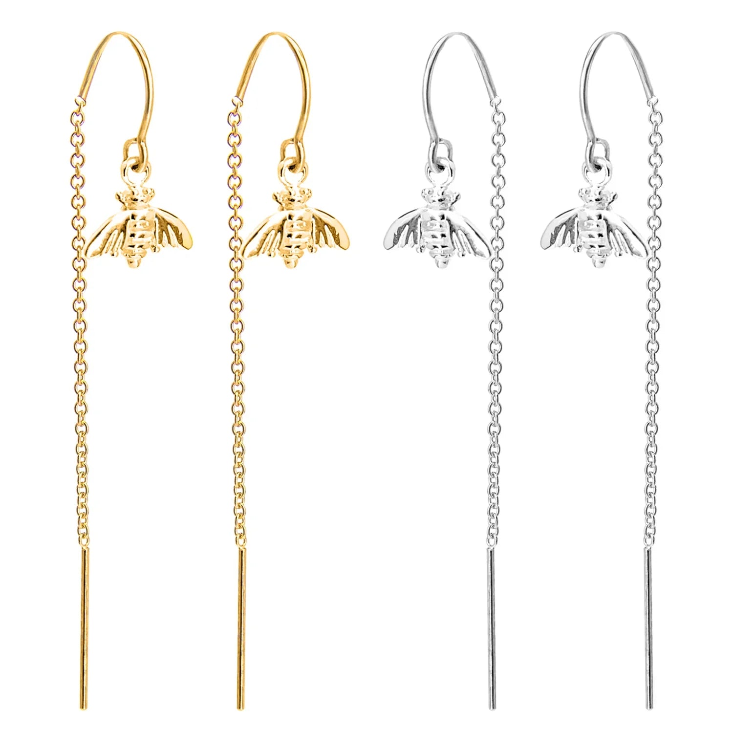 Bumblebee Charm Threader Earrings