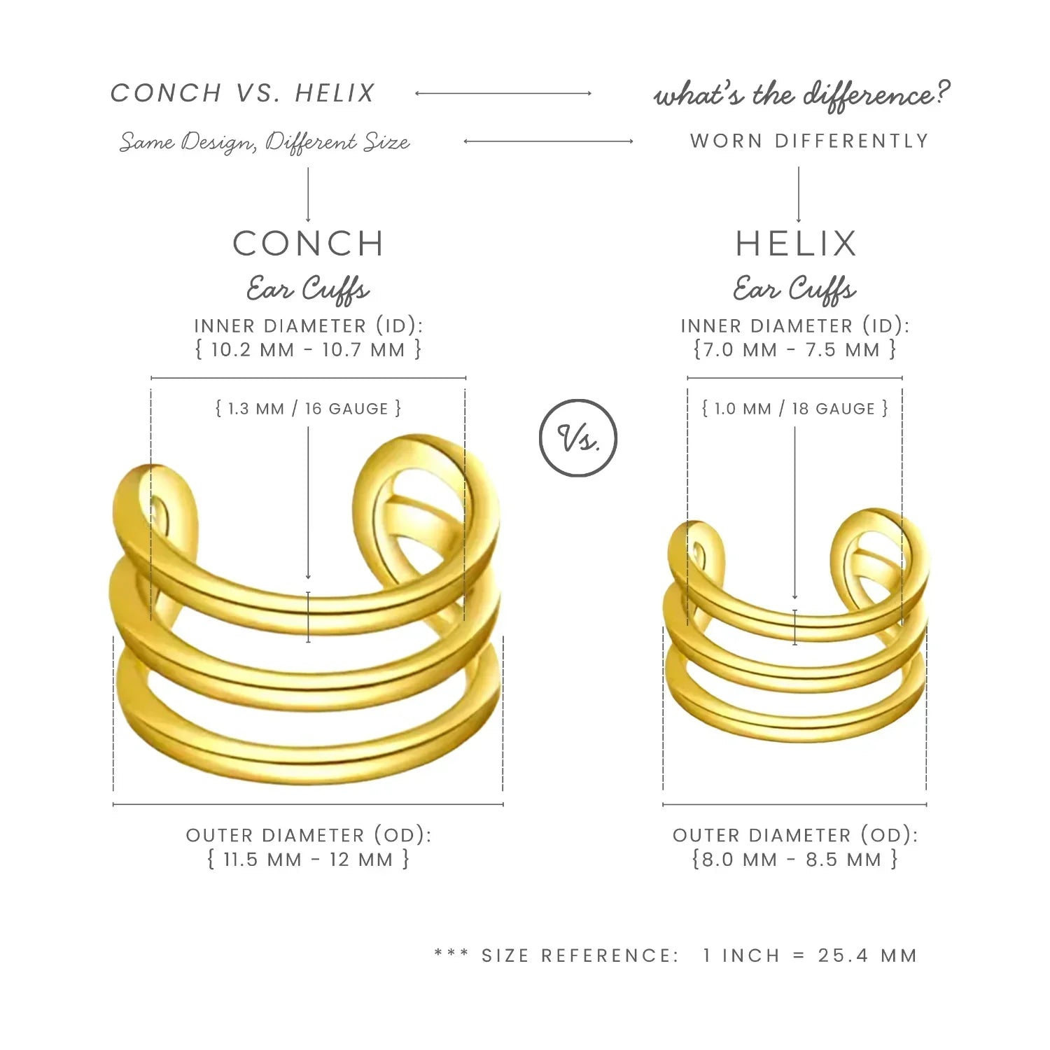 3-Row Helix Ear Cuff - BeachBu Jewelry