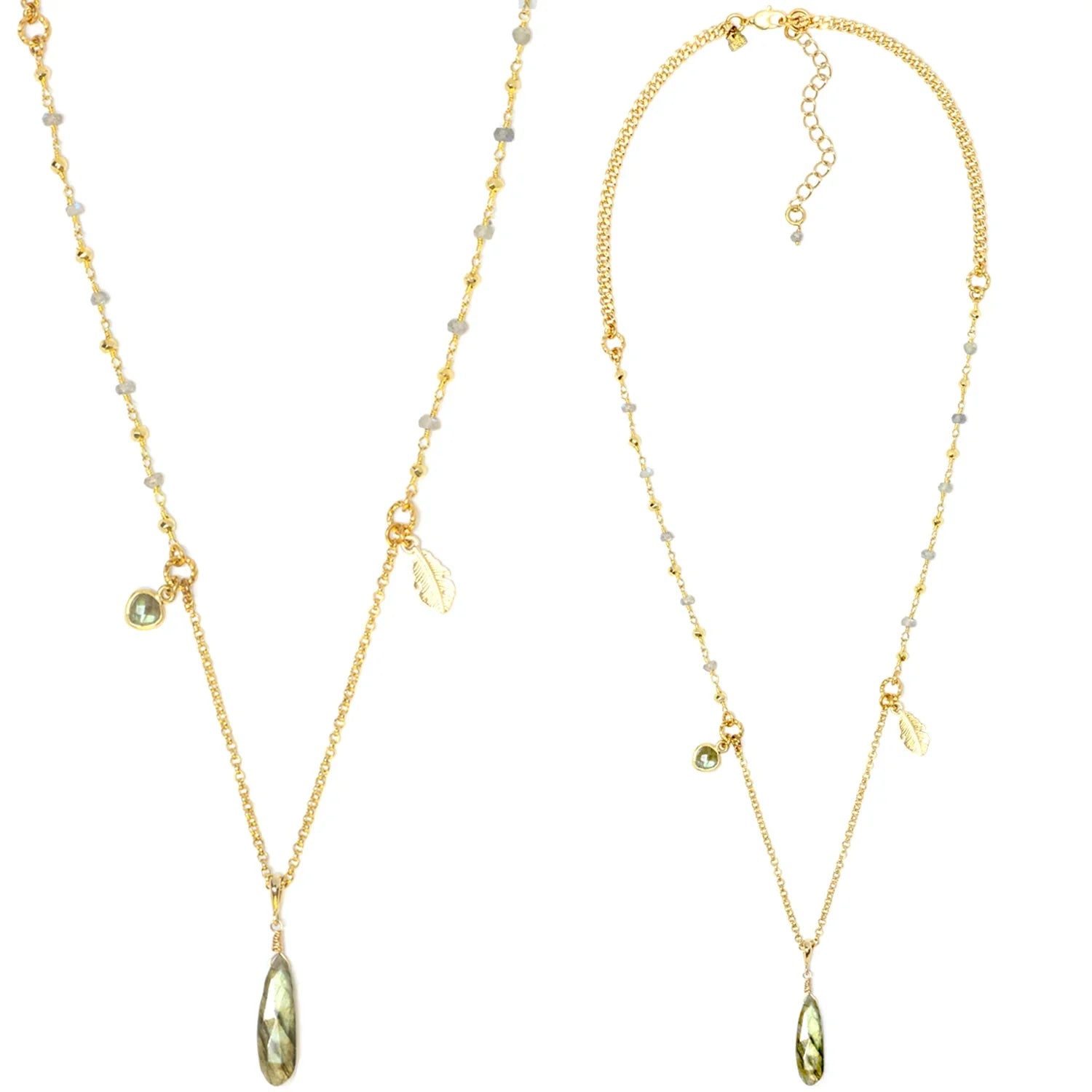 Colette Artisan Labradorite Charm Necklace - BeachBu Jewelry