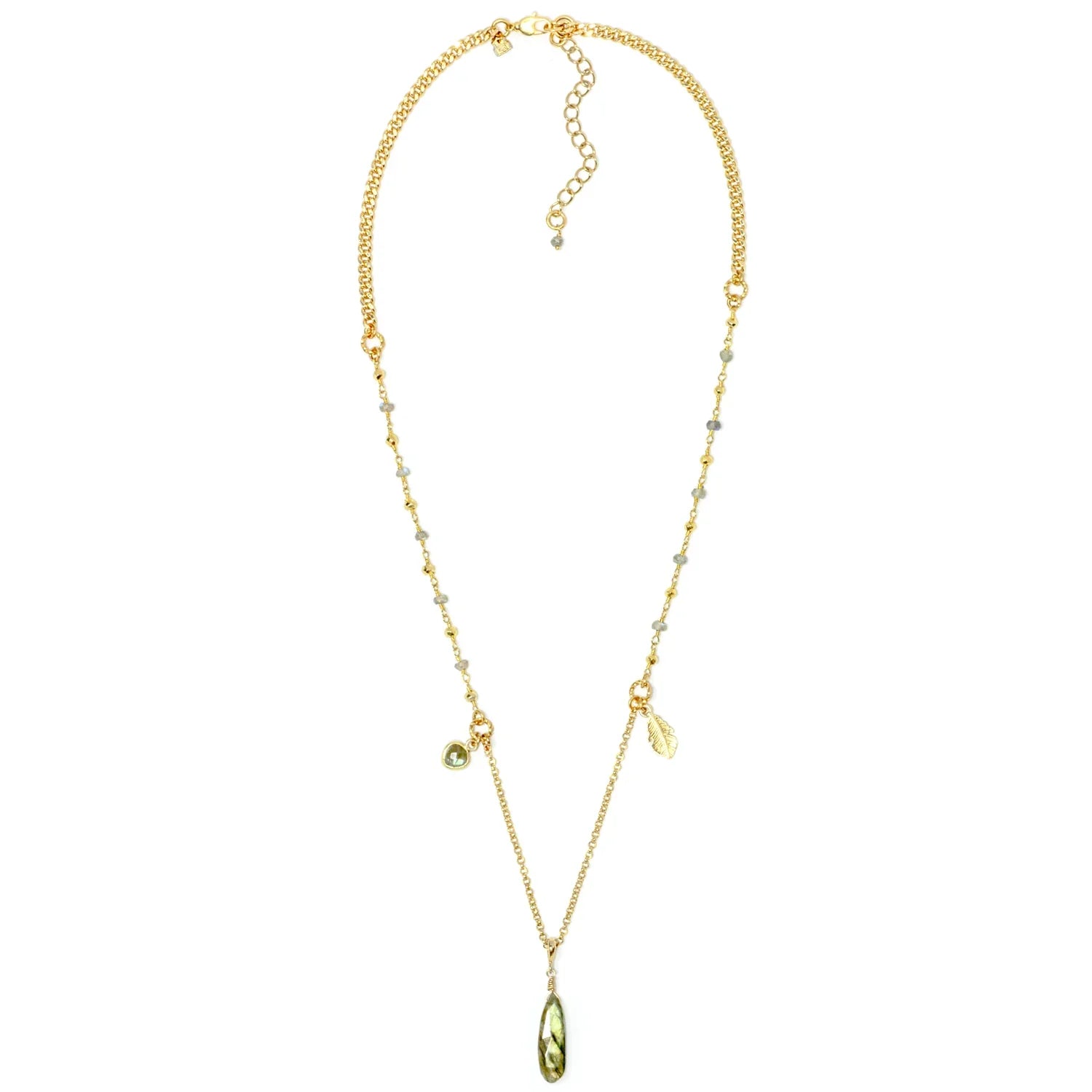 Colette Artisan Labradorite Charm Necklace - BeachBu Jewelry