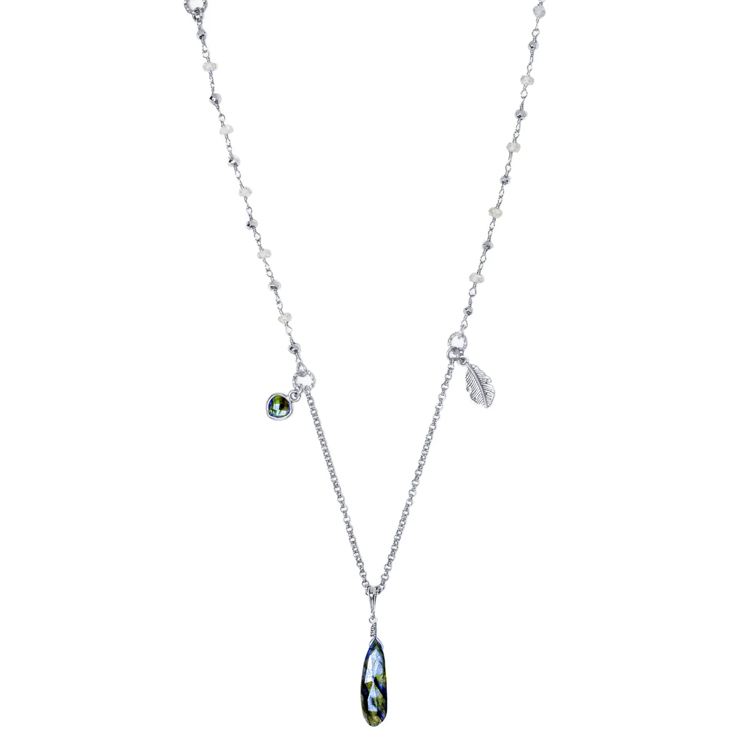 Colette Artisan Labradorite Charm Necklace - BeachBu Jewelry