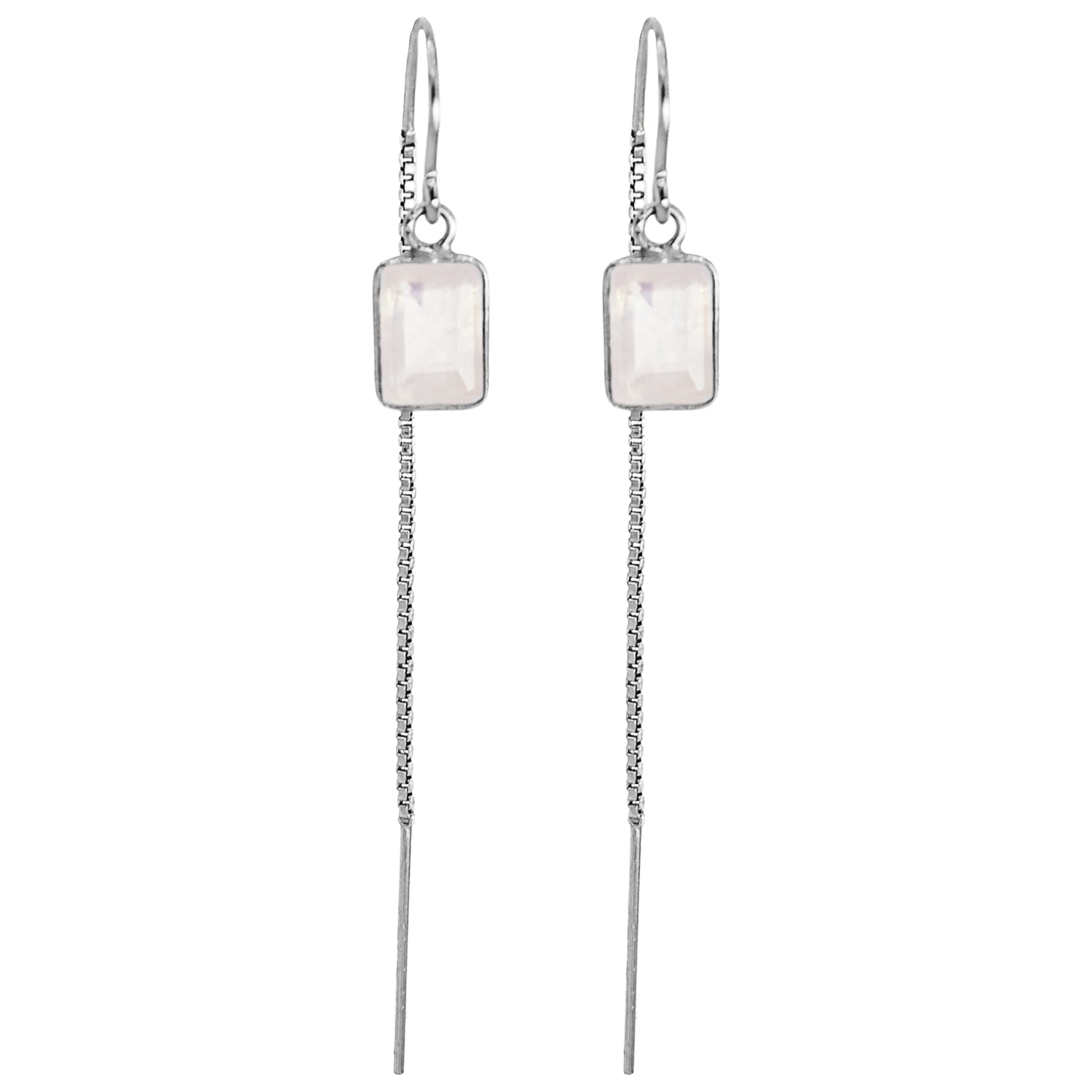 Rainbow Moonstone Baguette Threaders - BeachBu Jewelry