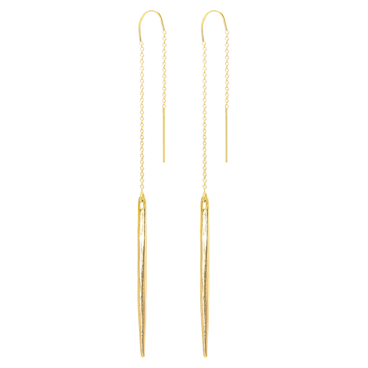 Spike Double Chain Threader Earrings with 2 inch spike - BeachBu Jewelry