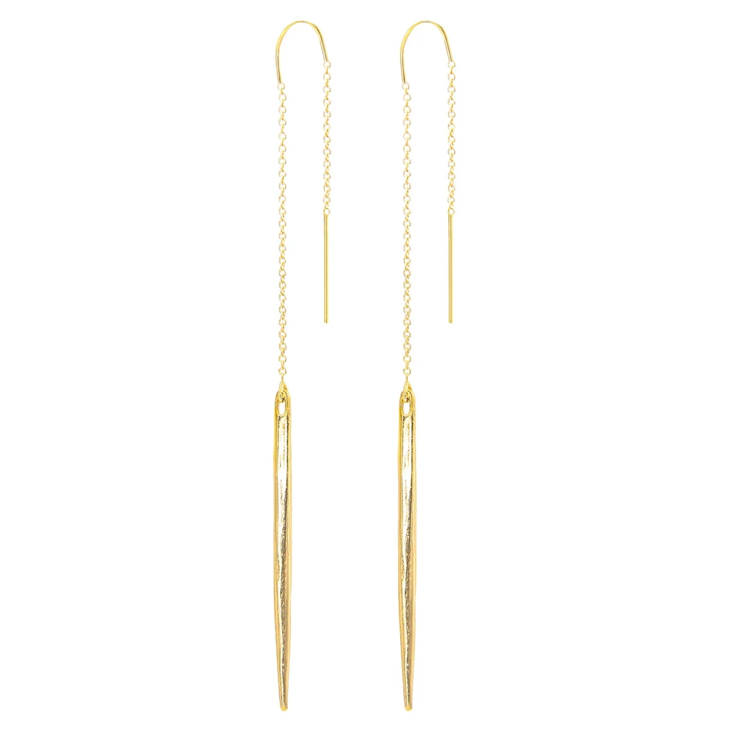 Spike Double Chain Threader Earrings with 2 inch spike - BeachBu Jewelry