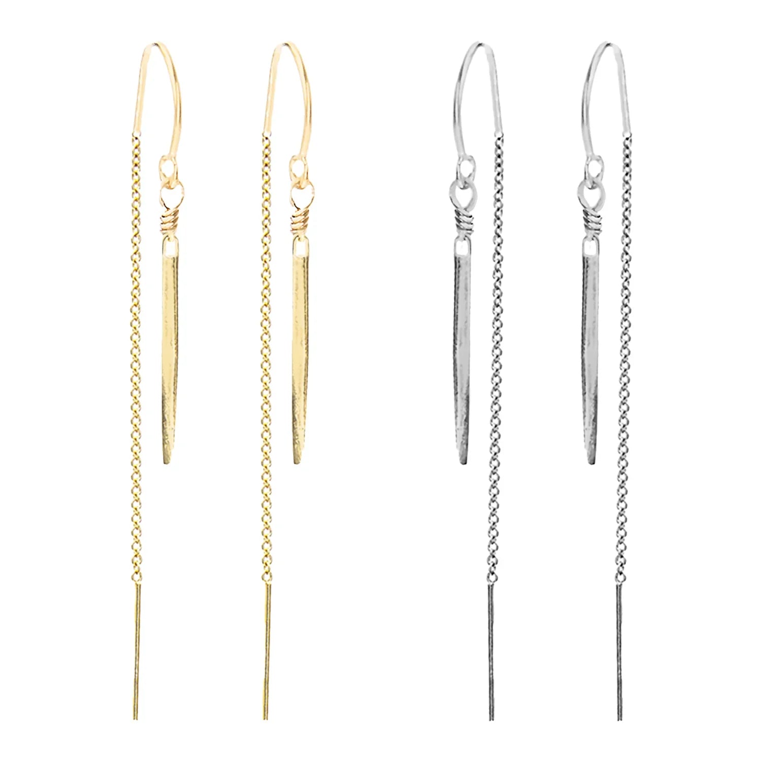 Spike Single Chain Threader Earrings with 1 Inch Spike - BeachBu Jewelry