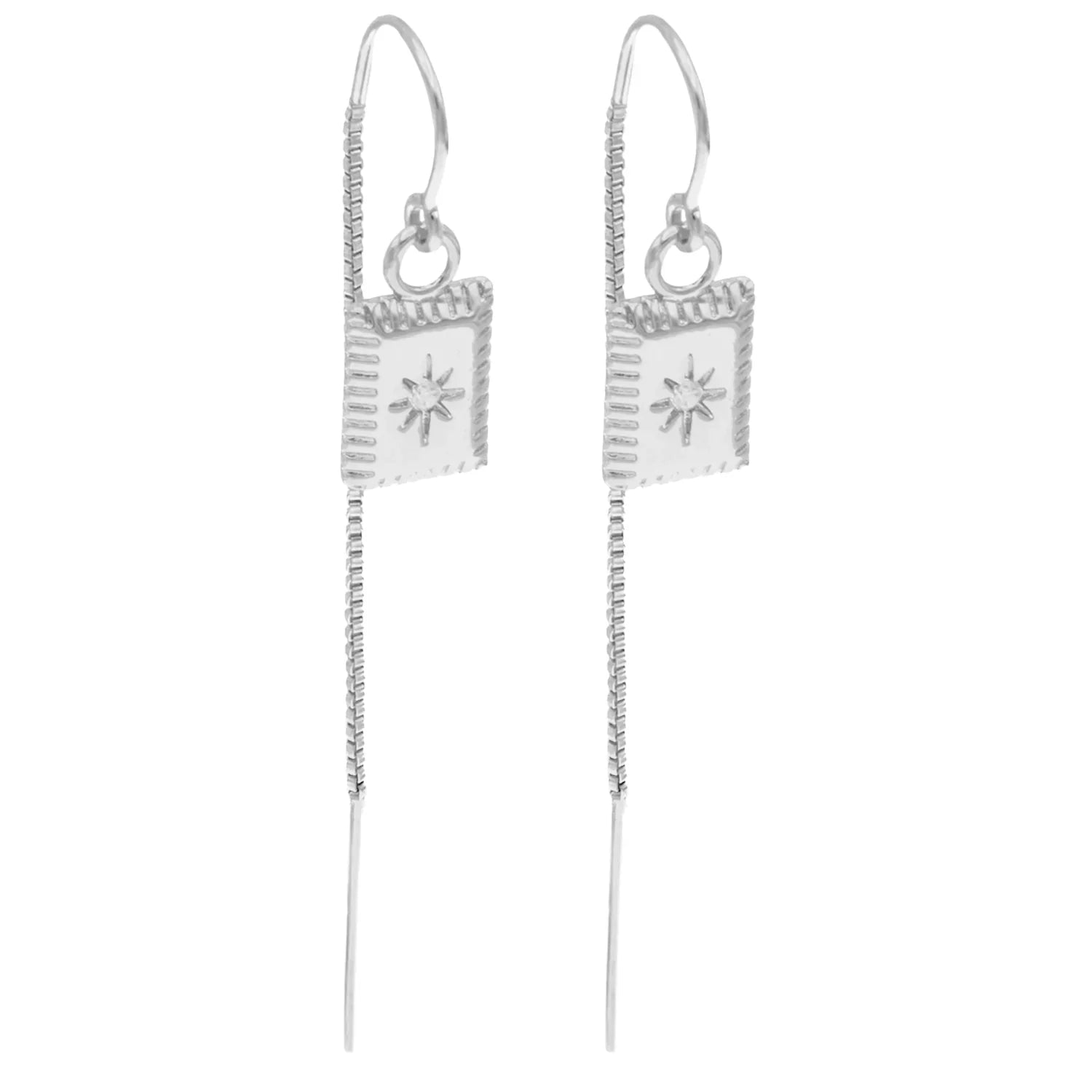 Starburst Diamond Bar Threader Earrings - BeachBu Jewelry
