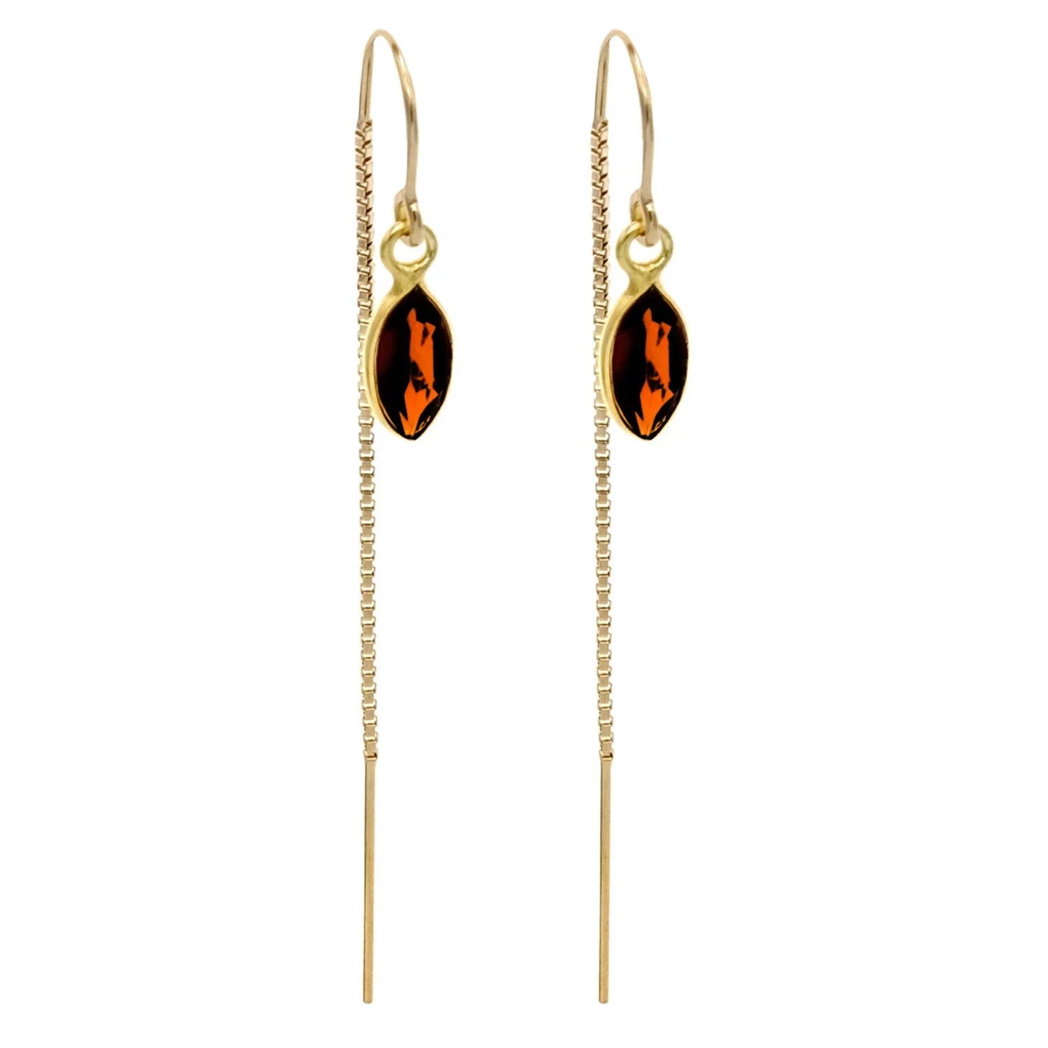 Garnet Marquise Bezel Threaders - BeachBu Jewelry