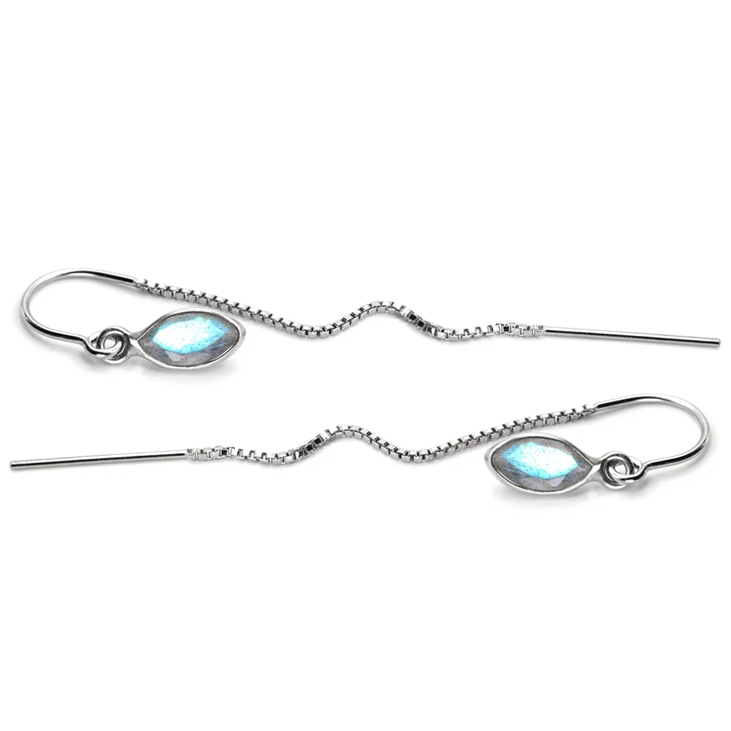 Labradorite Marquise Bezel Threaders - BeachBu Jewelry