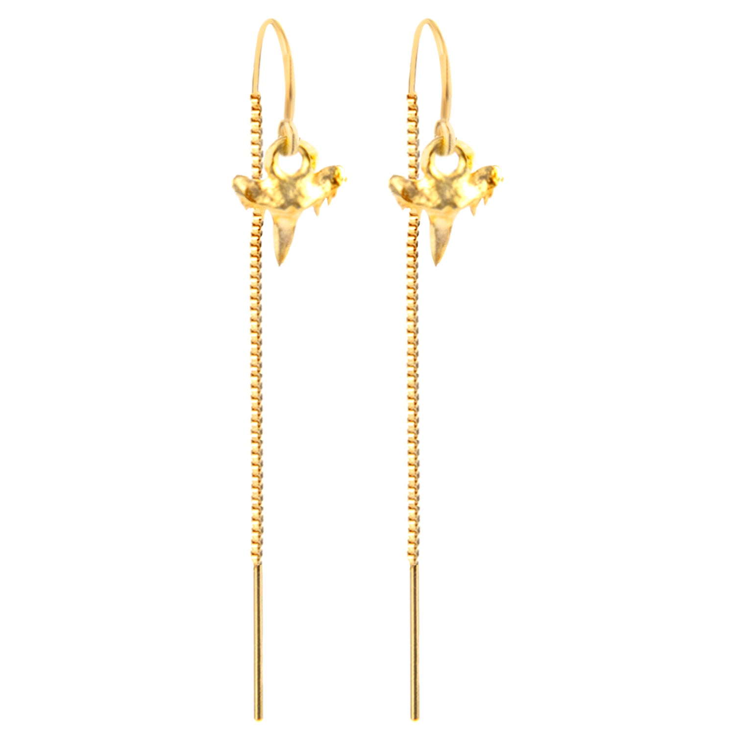 Genuine Shark Tooth Short Threader Earrings - BeachBu Jewelry