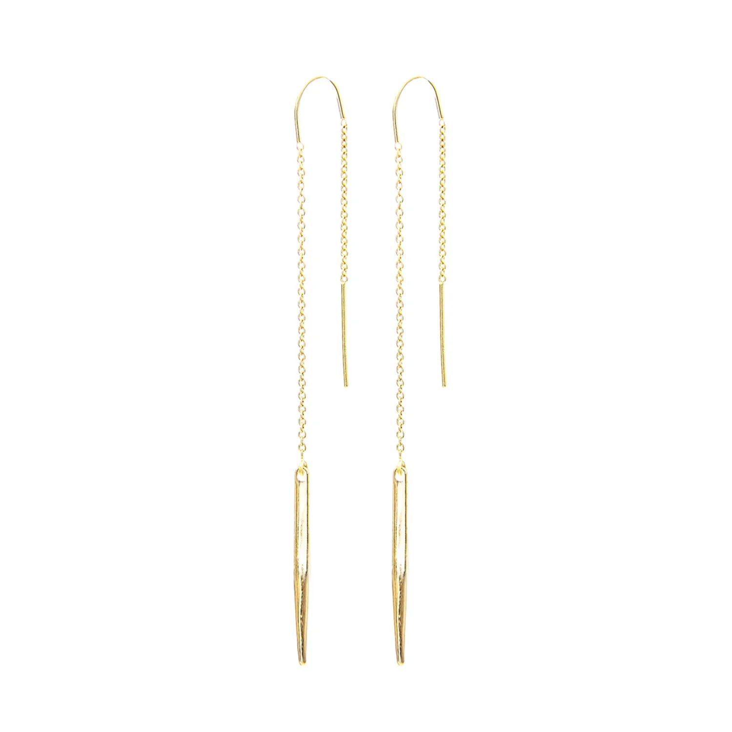 Spike Double Chain Threader Earrings with 1 Inch Spike - BeachBu Jewelry