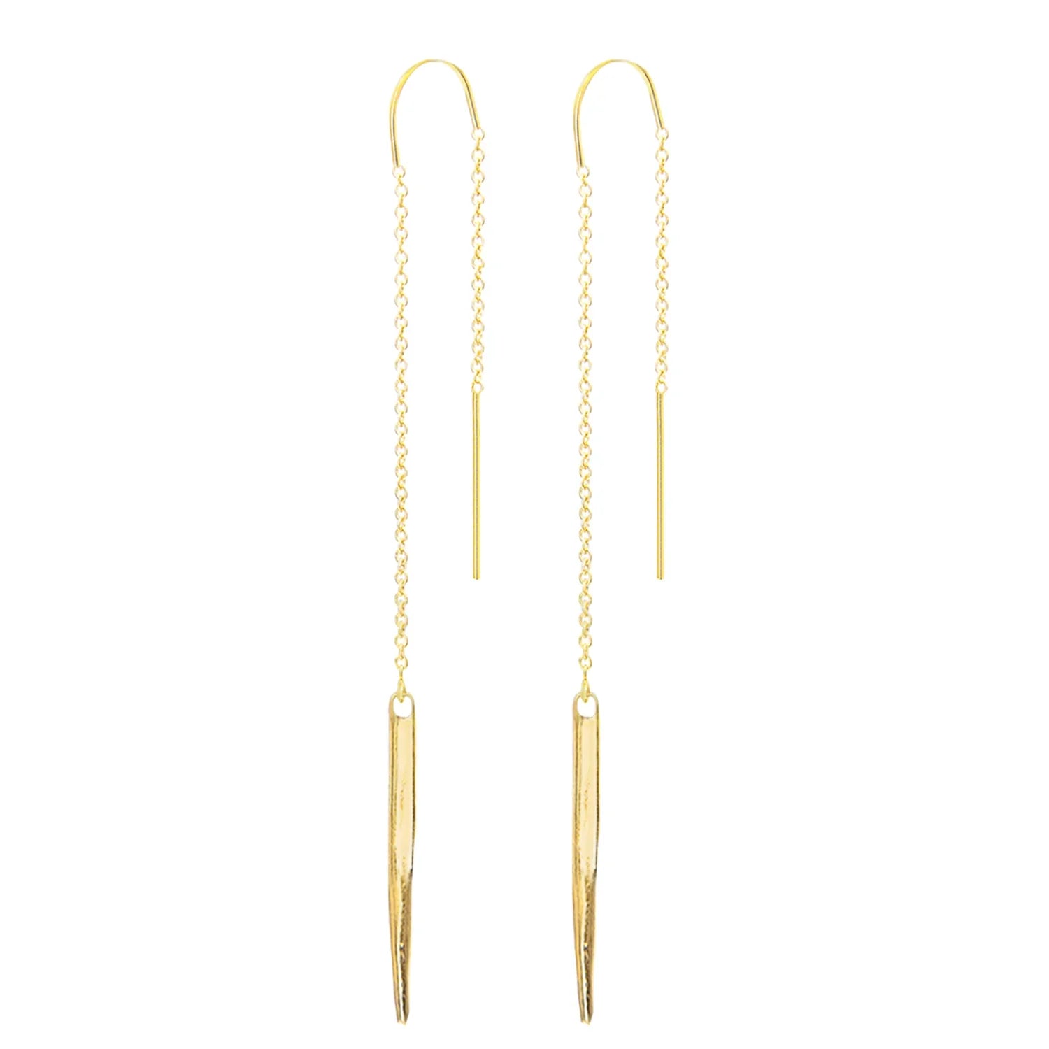Spike Double Chain Threader Earrings with 1 Inch Spike - BeachBu Jewelry