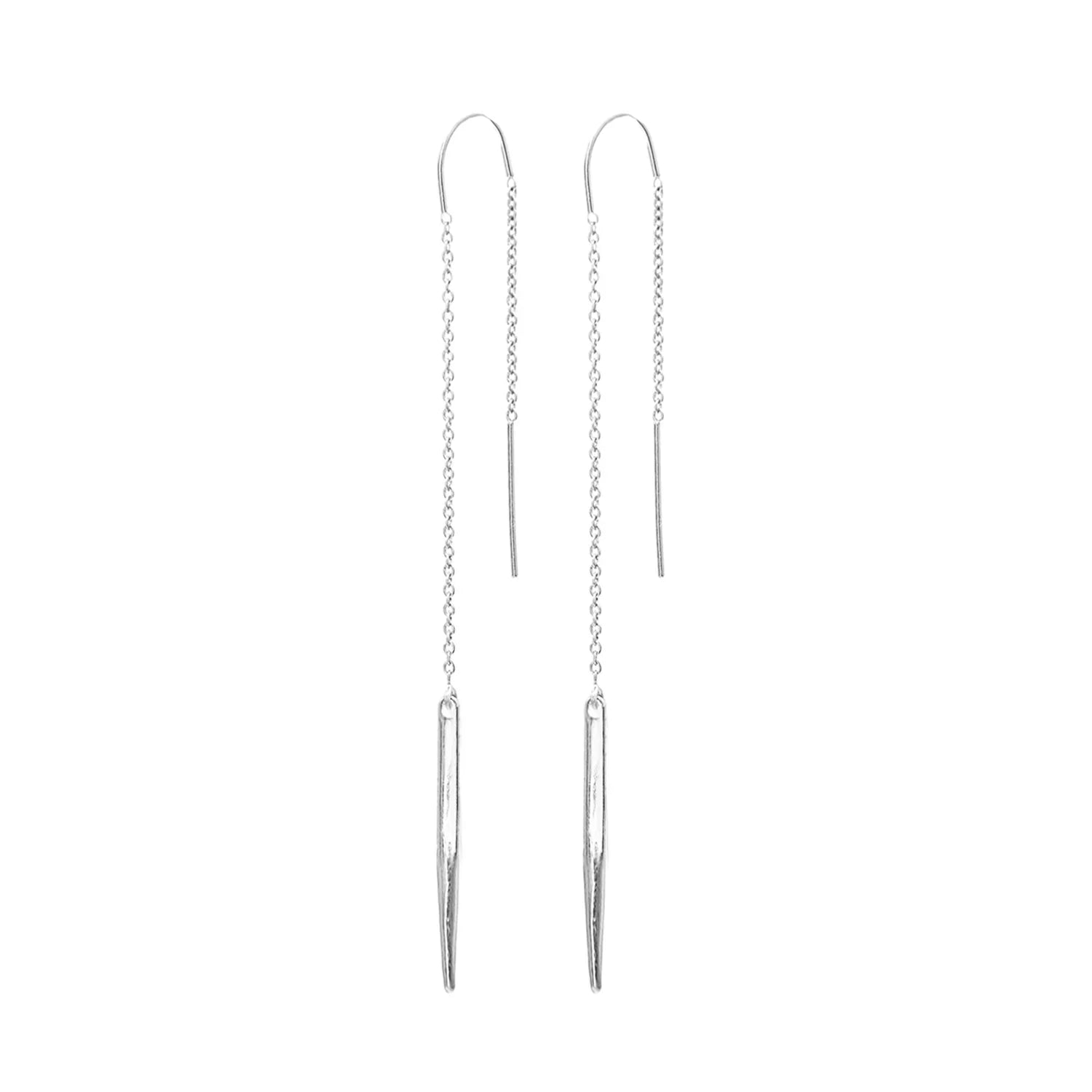 Spike Double Chain Threader Earrings with 1 Inch Spike - BeachBu Jewelry