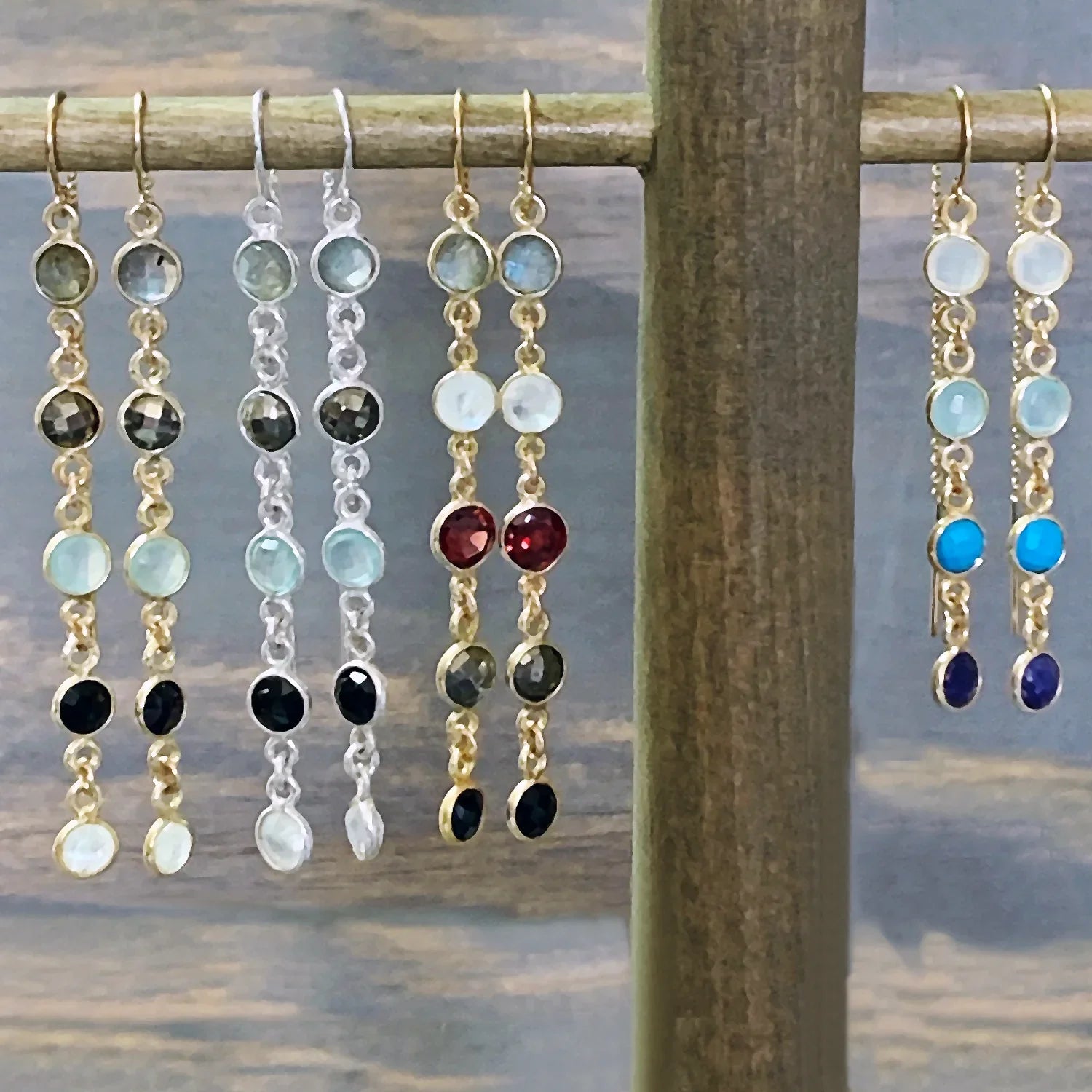 Betty Lou Multi-Gemstone Threader Earrings - BeachBu Jewelry