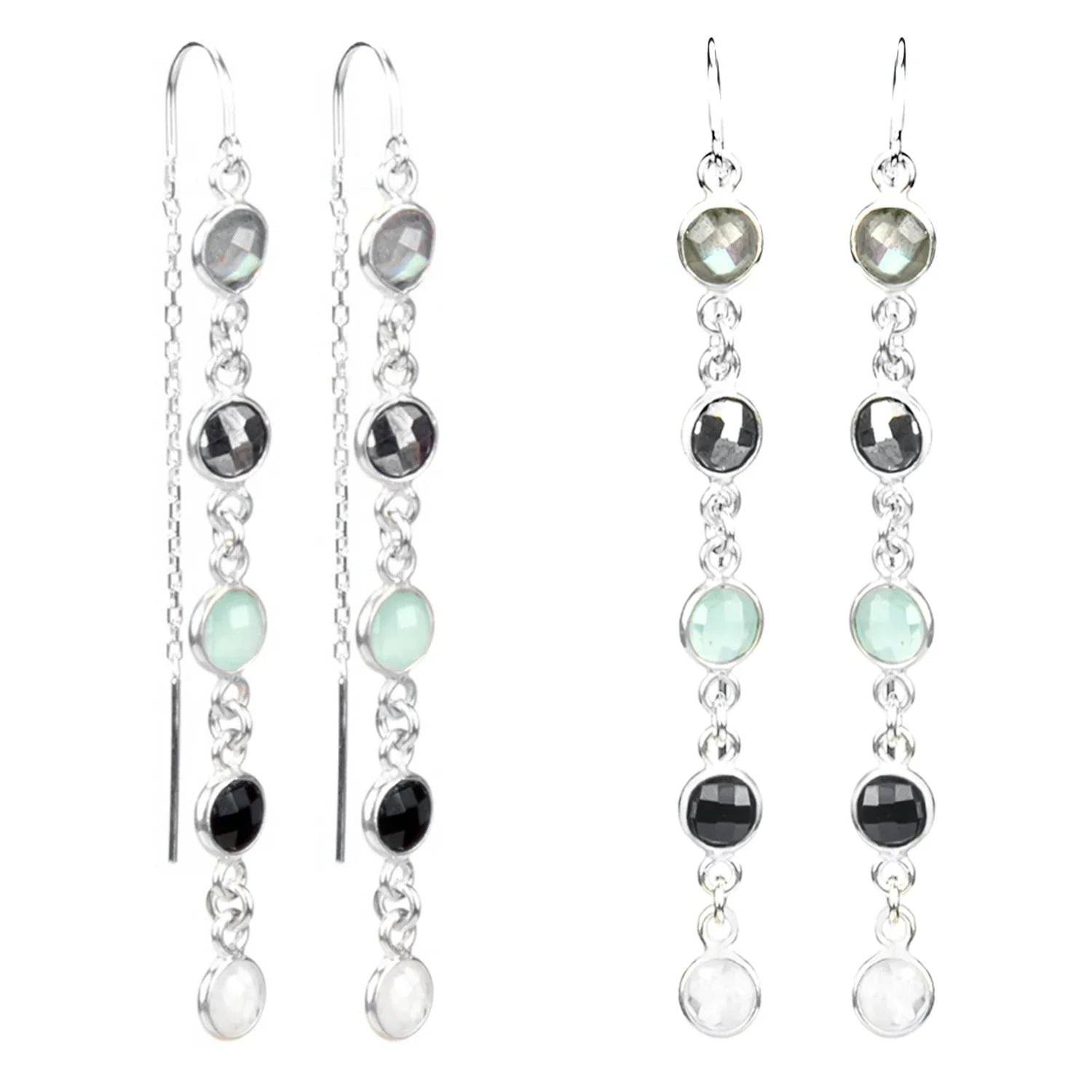 Betty Lou Multi-Gemstone Threader Earrings - BeachBu Jewelry