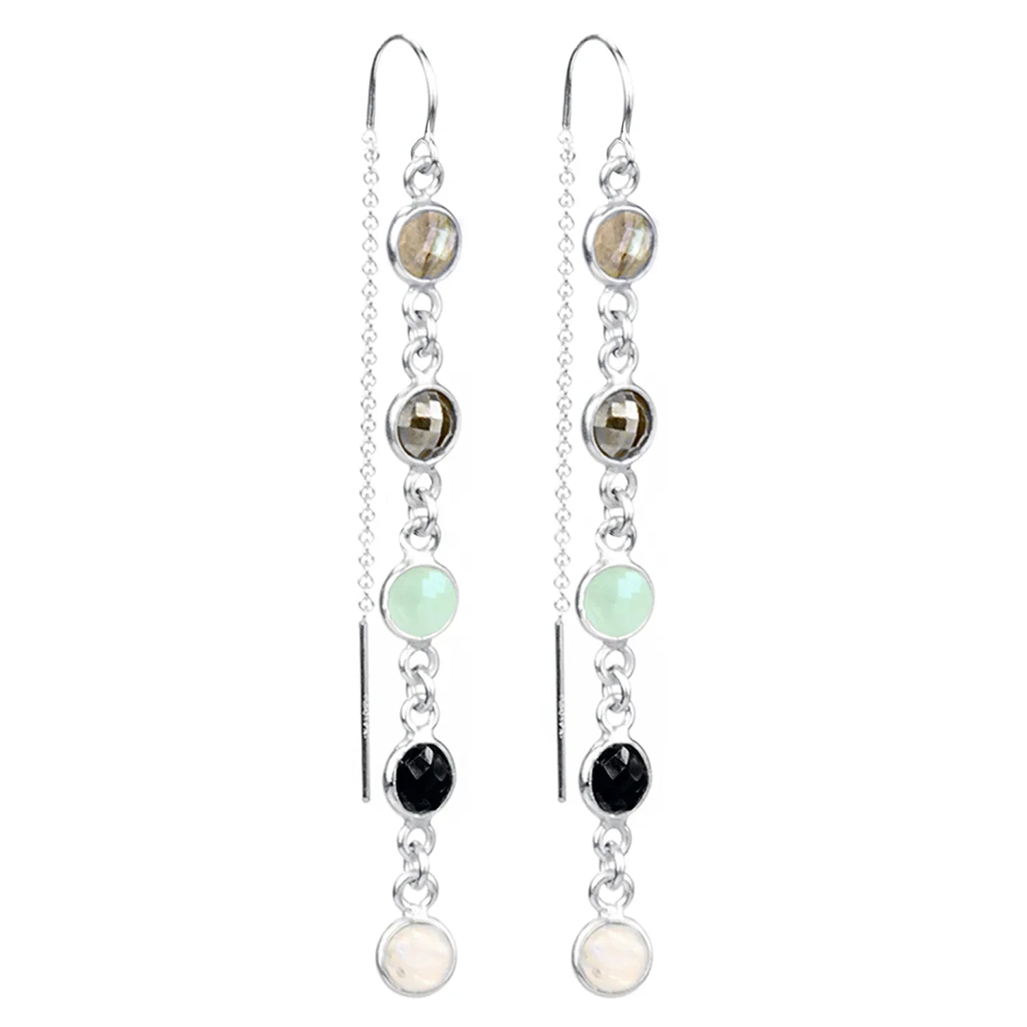 Betty Lou Multi-Gemstone Threader Earrings - BeachBu Jewelry