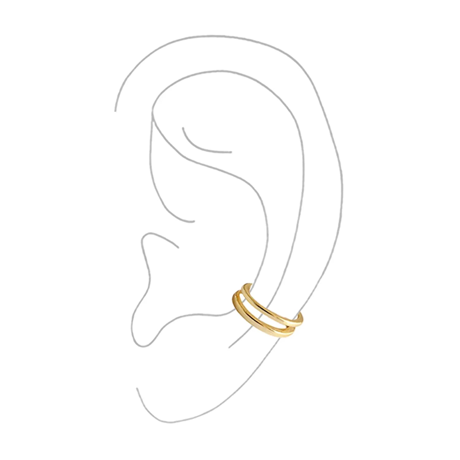 2-Row Small Conch Ear Cuff - BeachBu Jewelry