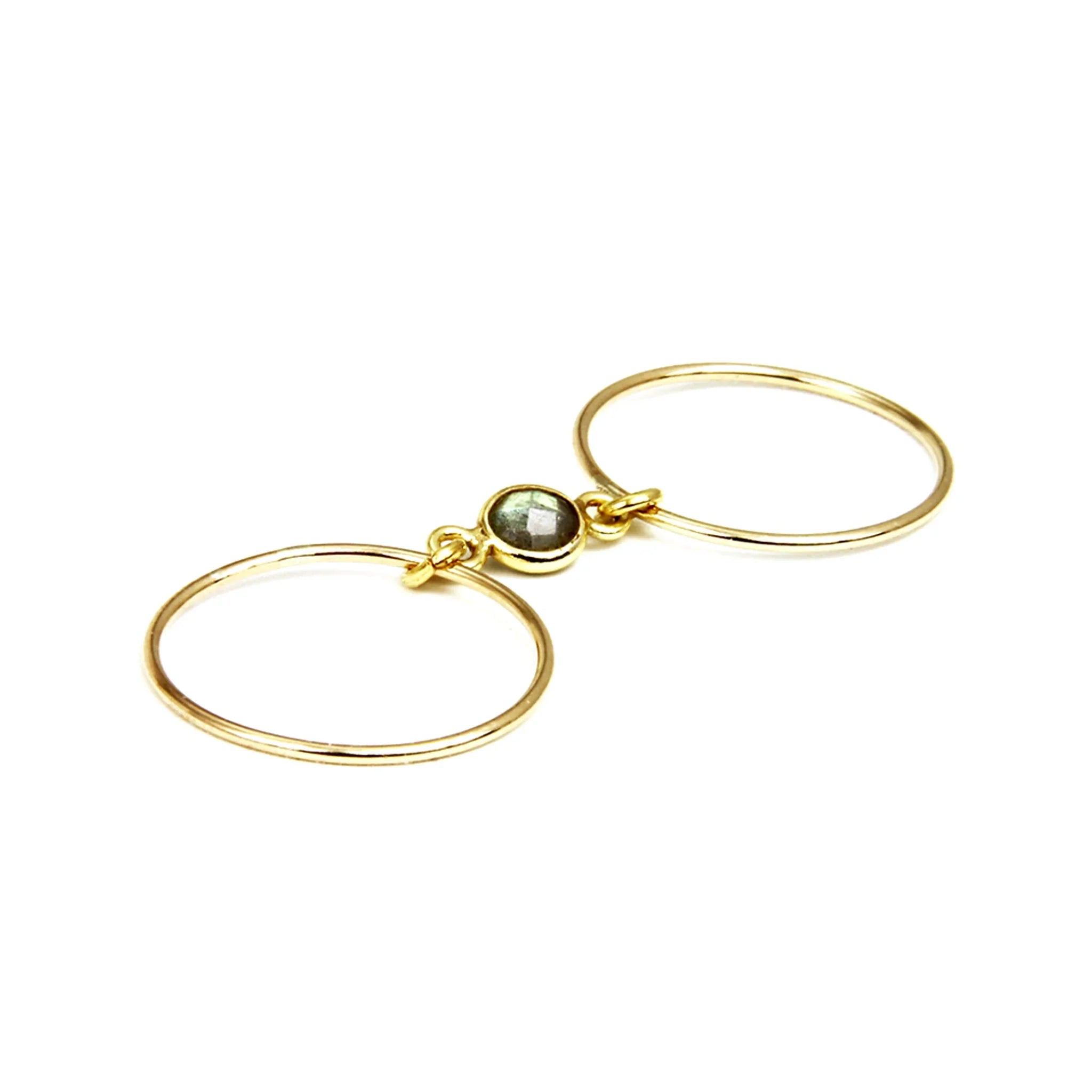 Athena Double Banded Ring with Labradorite - BeachBu Jewelry