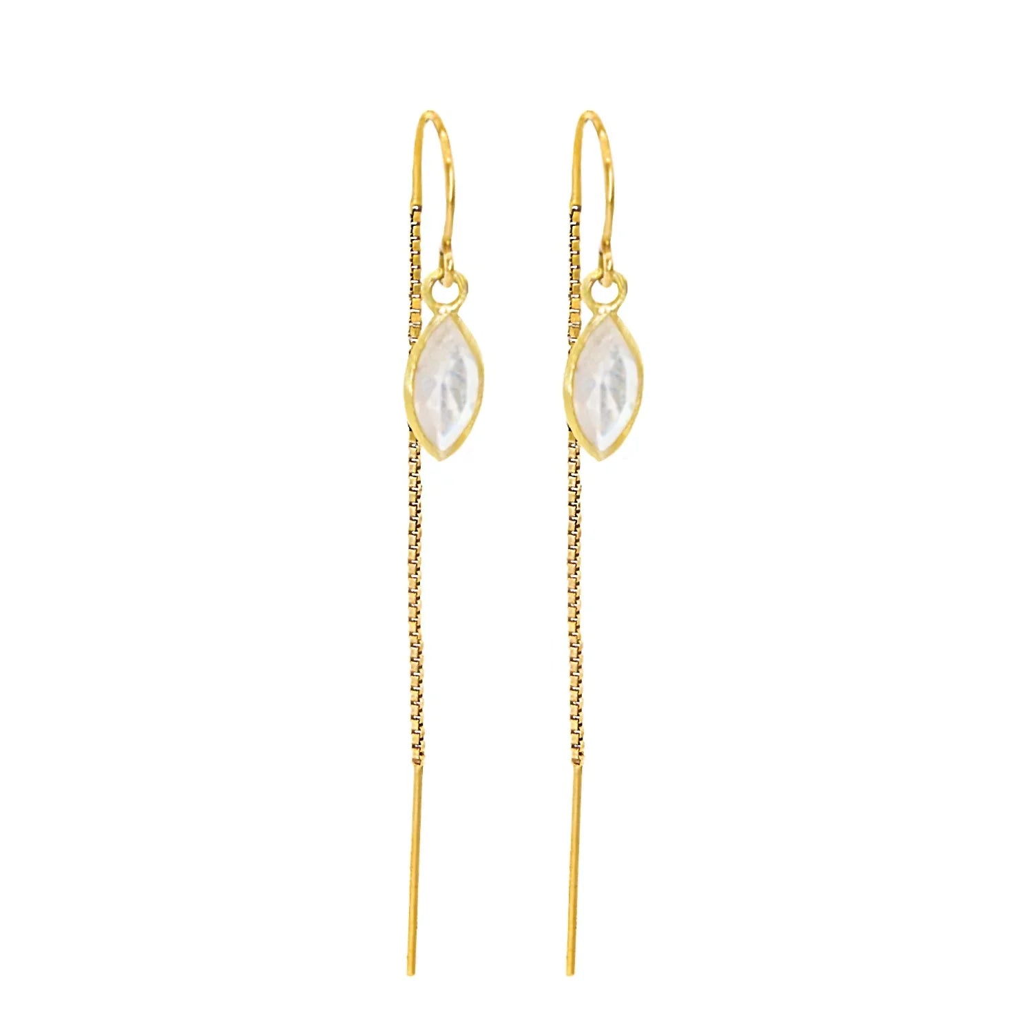Rainbow Moonstone Threaders with 2 Ear Cuffs Jewelry Set - BeachBu Jewelry