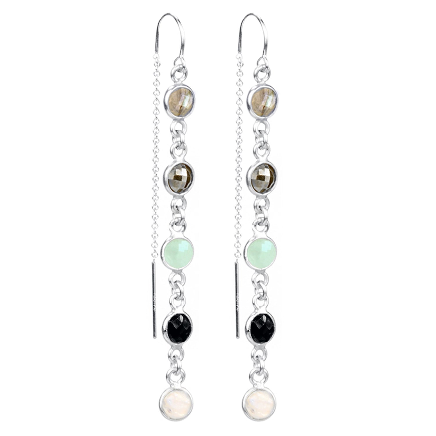 Betty Lou Gemstone Threader Earrings