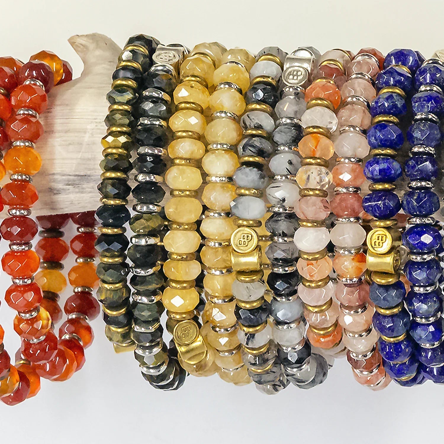 Latigo Beaded Gemstone Bracelet in Silver - BeachBu Jewelry