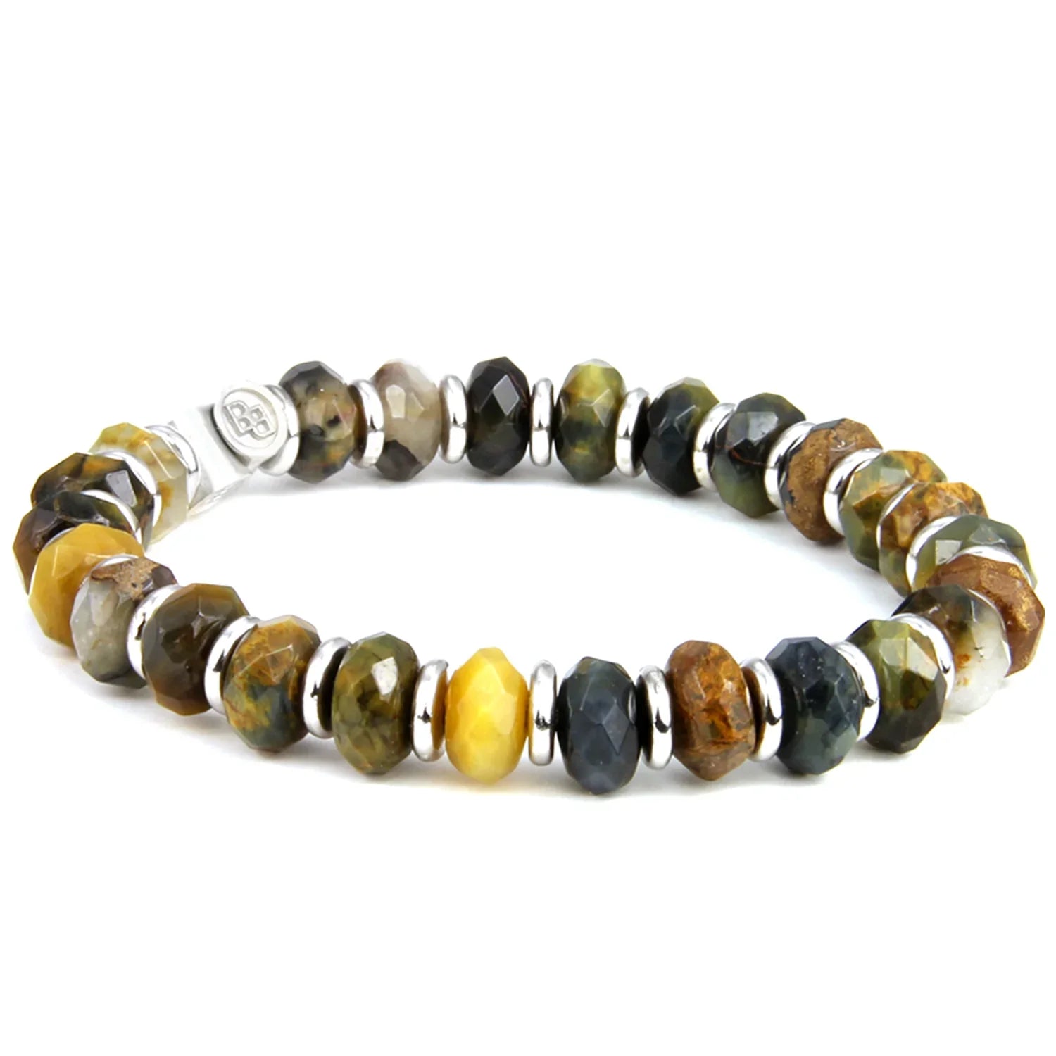 Latigo Beaded Gemstone Bracelet in Silver - BeachBu Jewelry