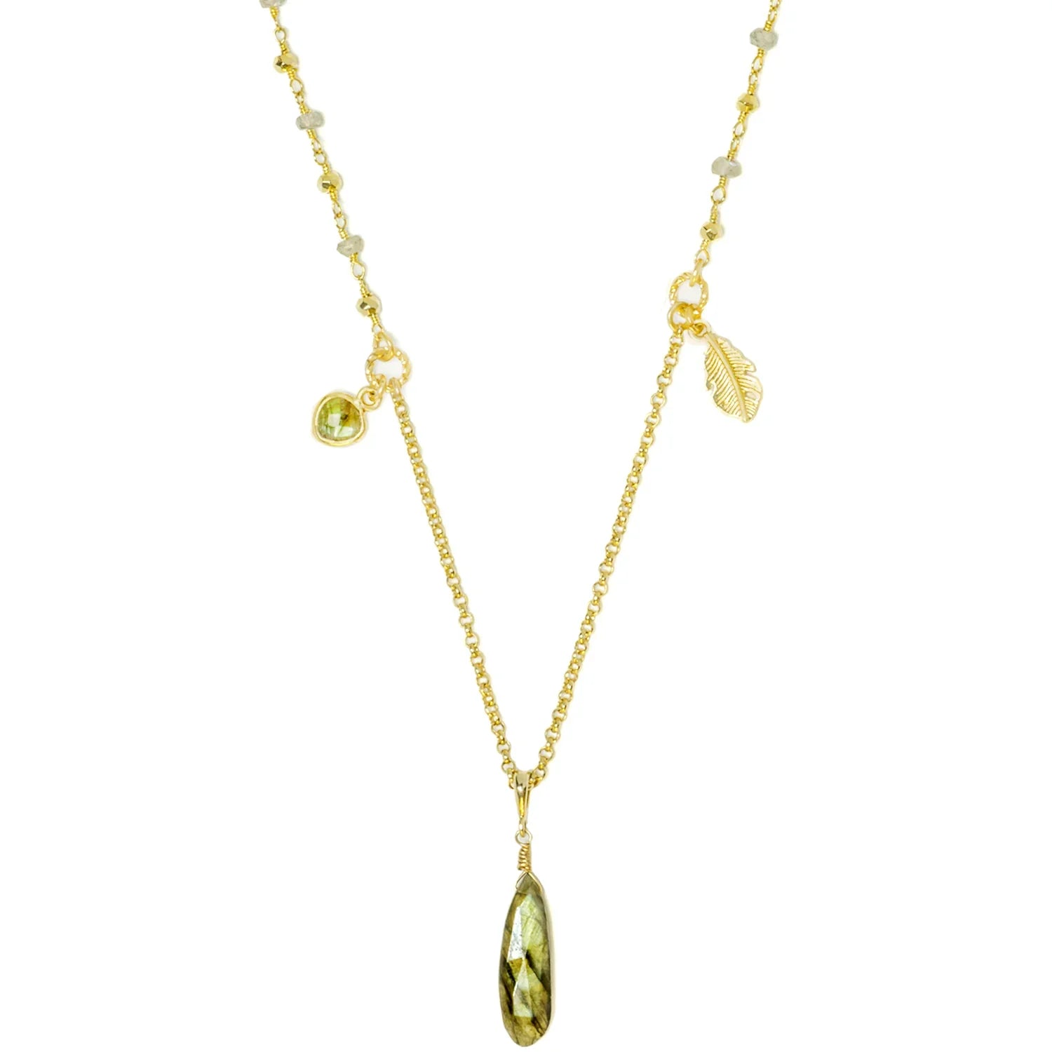 Colette Artisan Labradorite Charm Necklace - BeachBu Jewelry