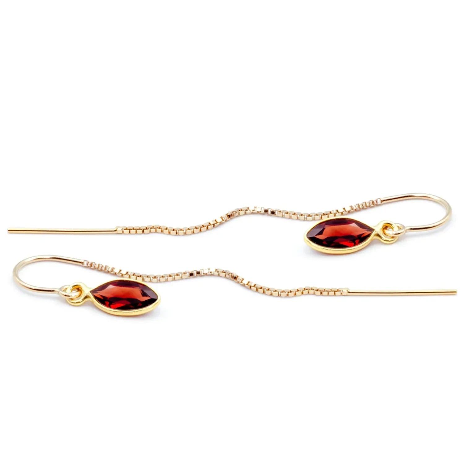 Garnet Threaders with 2 Ear Cuffs Jewelry Set - BeachBu Jewelry