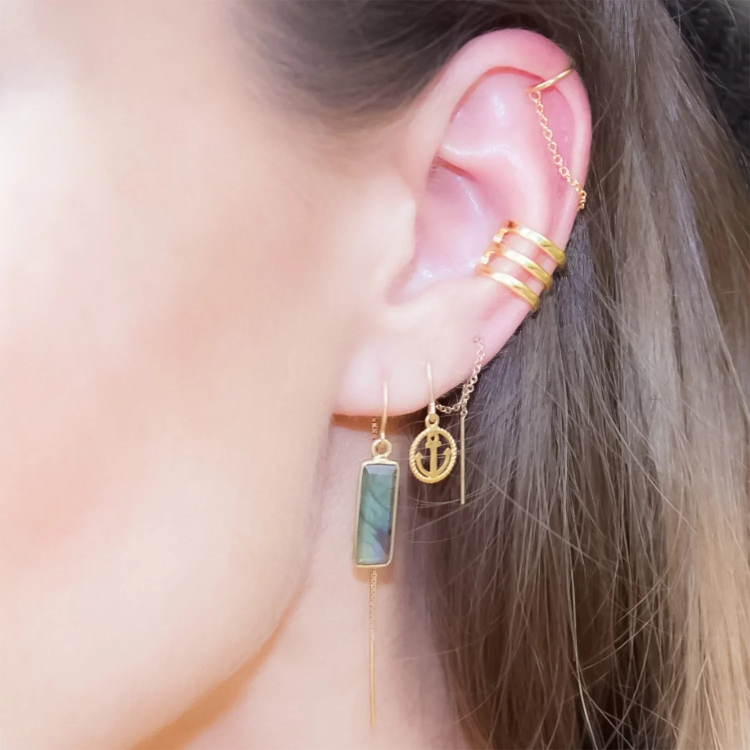 Draped Cable Chain Ear Cuff - BeachBu Jewelry