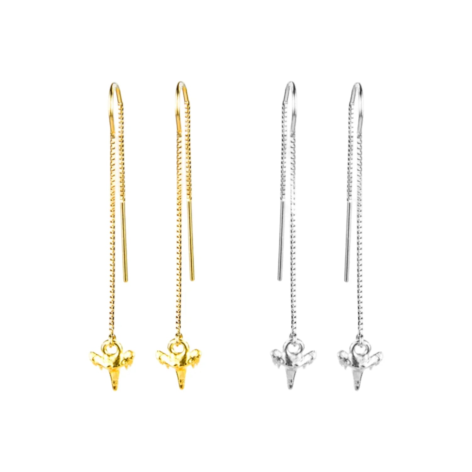 Genuine Shark Tooth Threader Earrings