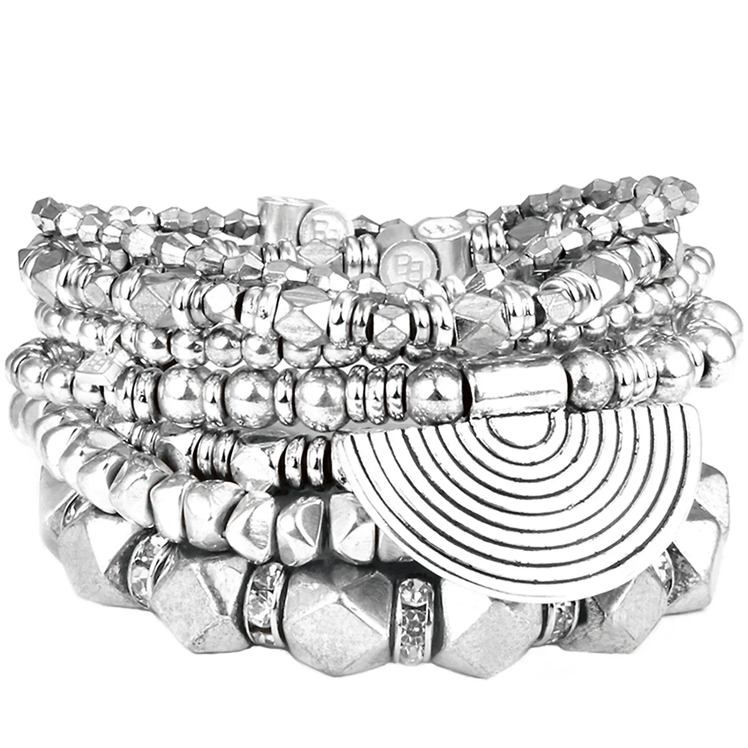 Townhouse Beaded Bracelet Set in Silver - BeachBu Jewelry