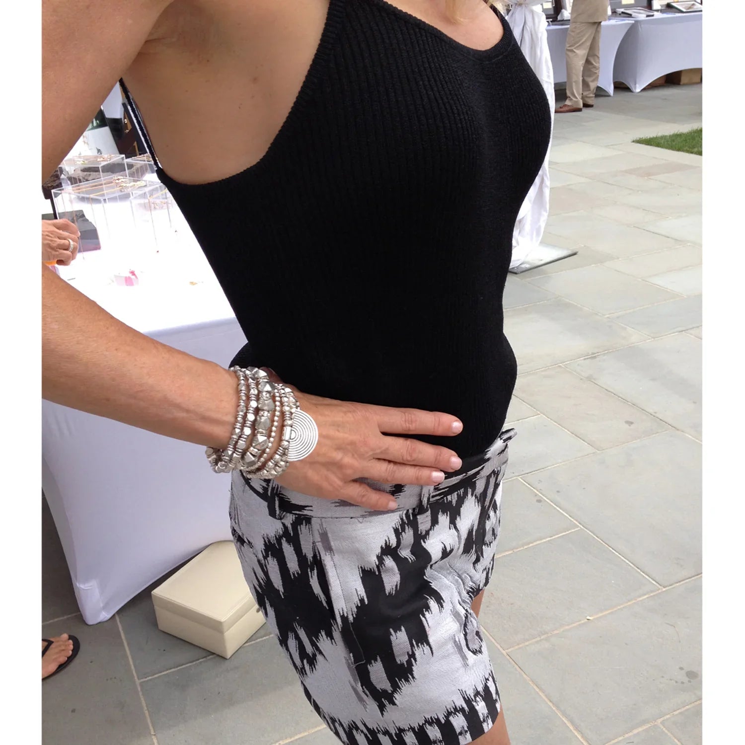 Townhouse Beaded Bracelet Set in Silver - BeachBu Jewelry