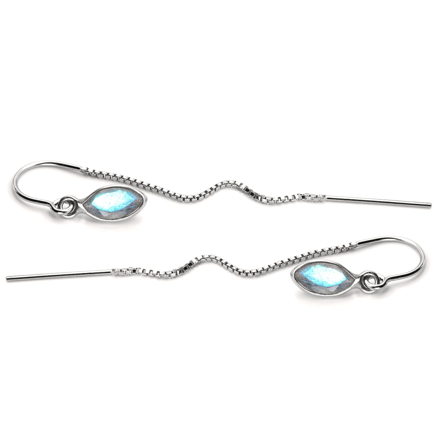 Labradorite Marquise Bezel Threaders