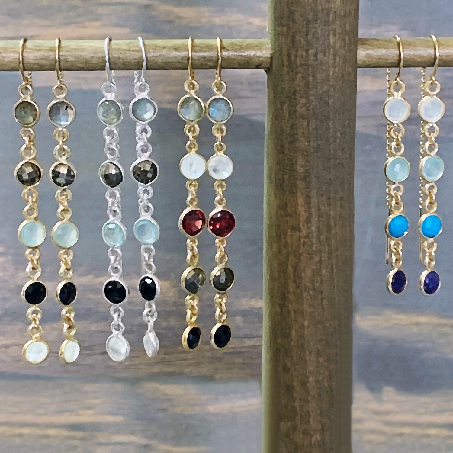 Betty Lou Gemstone Threader Earrings