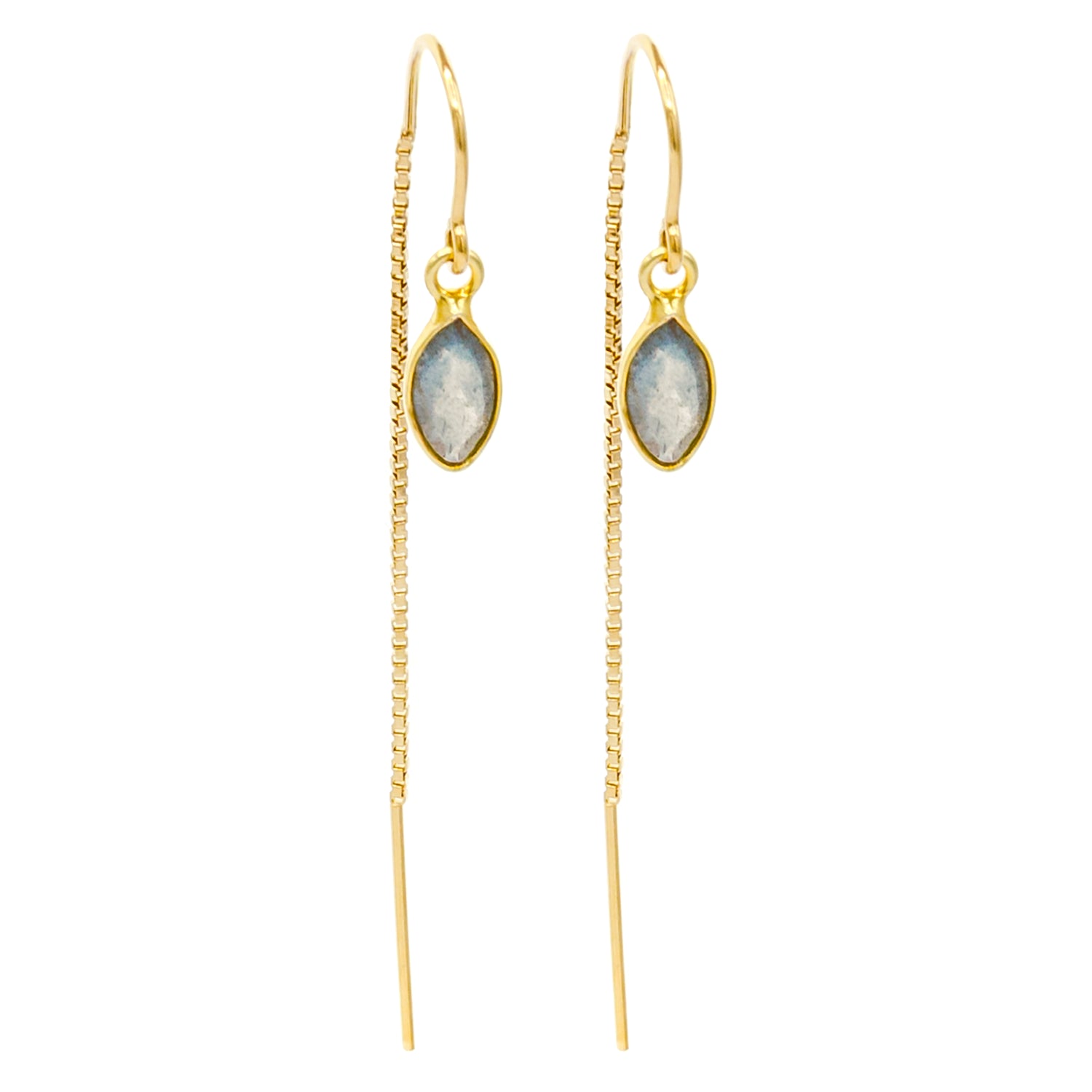 Labradorite Marquise Bezel Threaders