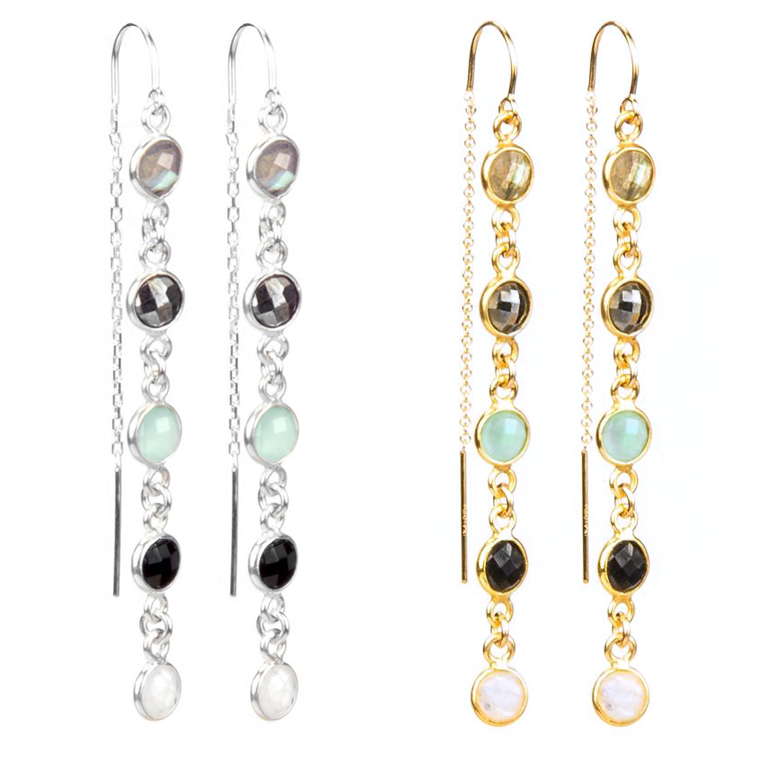 Betty Lou Gemstone Threader Earrings