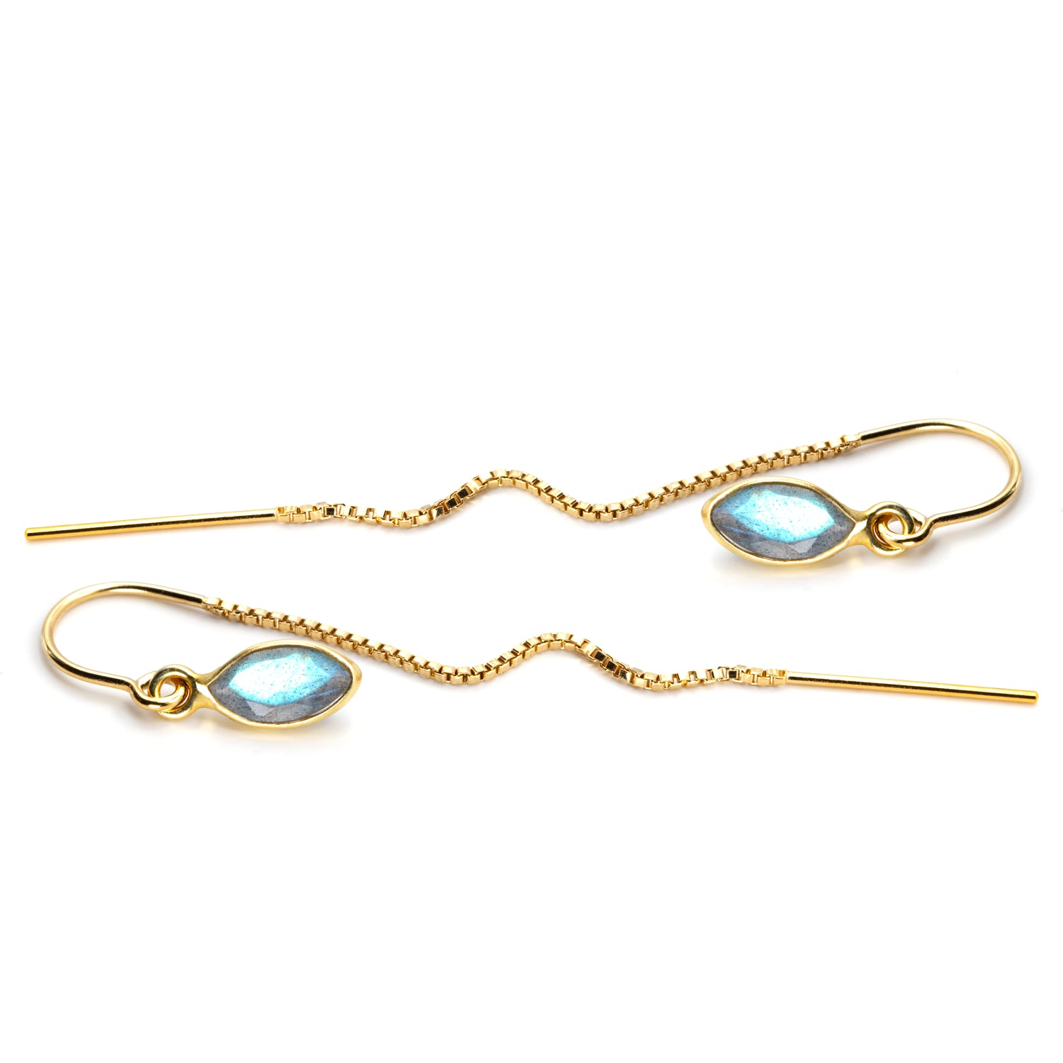 Labradorite Marquise Bezel Threaders